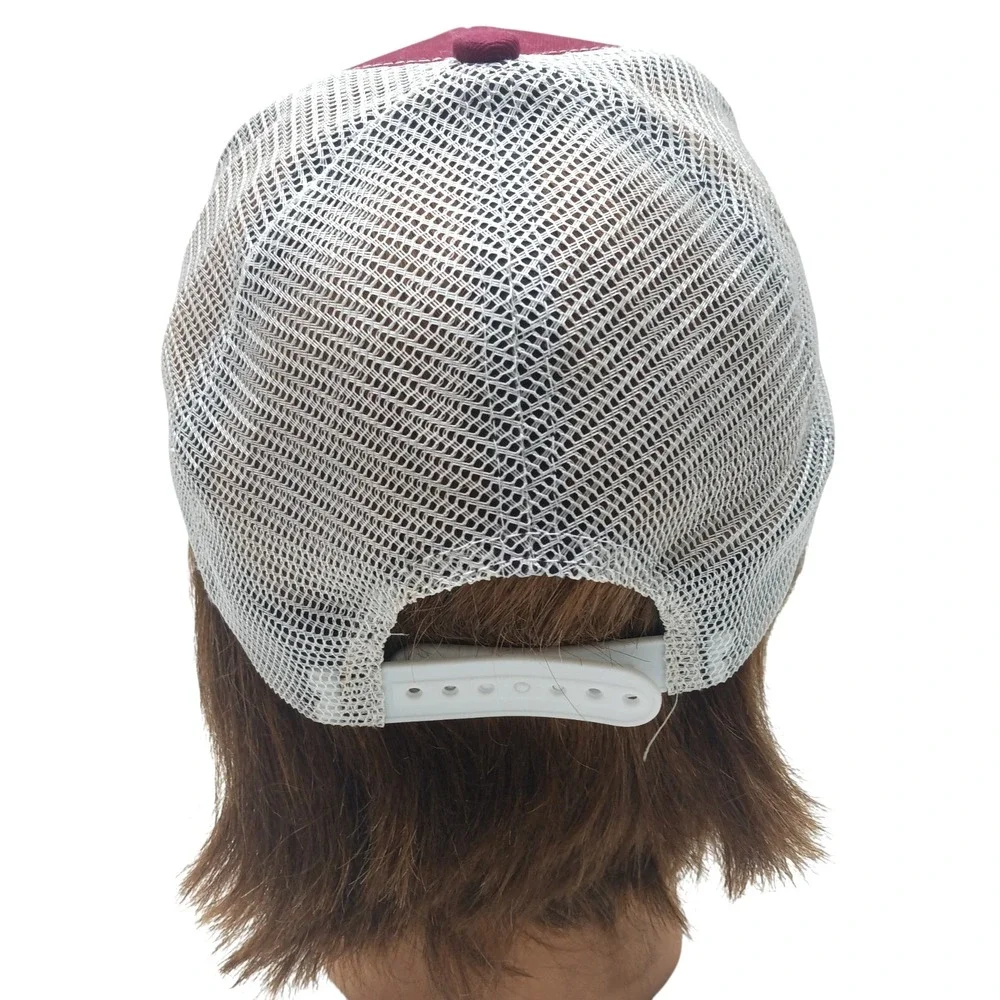 COLORADO Rocky Mountain Trucker Hat‎ Mesh Snap Back Burgundy Cap